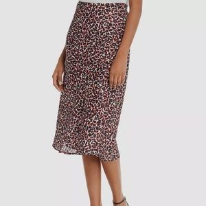 Sanctuary Red and Black Cheetah Print Midi skirt. Size small